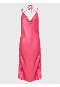 Simple Sukienka koktajlowa SUD005 Różowy Regular Fit. Kolor: różowy. Materiał: wiskoza. Styl: wizytowy #6