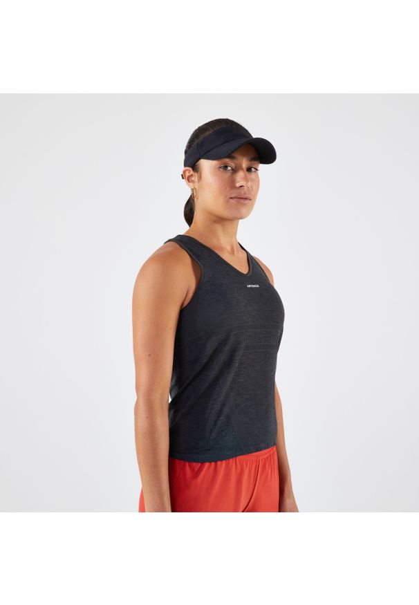 ARTENGO - Koszulka na ramiączka tenisowa damska Artengo Tank Light 900. Kolor: czarny, szary, wielokolorowy. Materiał: poliester, poliamid, materiał. Długość rękawa: na ramiączkach. Sport: tenis