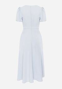 Renee - Niebieska Rozkloszowana Sukienka Koktajlowa VICES na Krótki Rękaw Nessesha. Okazja: na randkę, na wesele, na ślub cywilny. Kolor: niebieski. Długość rękawa: krótki rękaw. Styl: wizytowy. Długość: mini #5