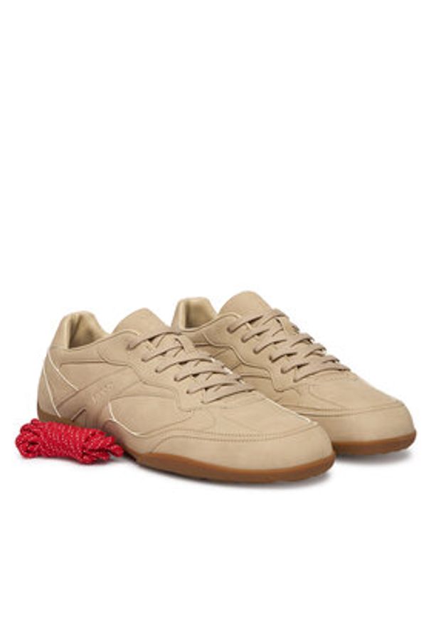Hugo - HUGO Sneakersy Keeston 50557858 Beżowy. Kolor: beżowy. Materiał: skóra