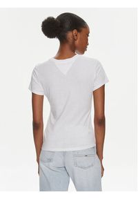 Tommy Jeans T-Shirt Essential DW0DW17839 Biały Slim Fit. Kolor: biały. Materiał: syntetyk, bawełna