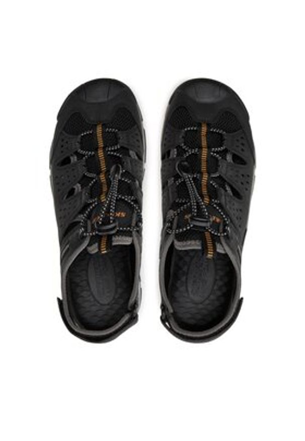 skechers - Skechers Sandały Tresmen-Menard 205113/BLK Czarny. Kolor: czarny. Materiał: skóra