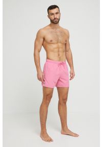Lacoste szorty kąpielowe kolor różowy MH6270-528. Kolor: różowy. Materiał: tkanina