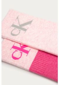 Calvin Klein - Skarpetki (2-pack). Kolor: różowy. Materiał: bawełna, materiał, poliamid, elastan, poliester. Wzór: nadruk #2
