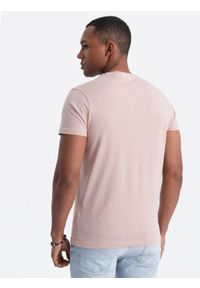 Ombre Clothing - Męski t-shirt bawełniany z nadrukiem California - różowy V2. Kolor: różowy. Materiał: bawełna. Wzór: nadruk. Sezon: lato. Styl: klasyczny #3