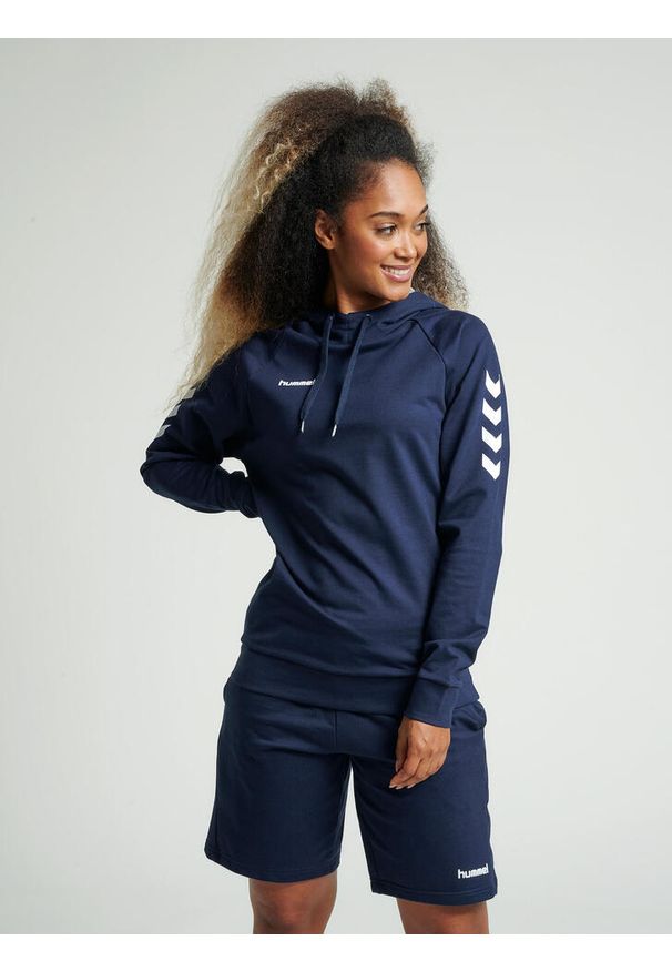 Bluza sportowa z kapturem damska Hummel Go Cotton Hoodie Woman. Typ kołnierza: kaptur. Kolor: niebieski