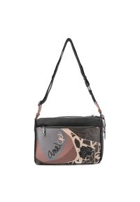 Brązowa Torebka Anekke Elegancka Listonoszka Damska. Kolor: brązowy. Wzór: nadruk. Materiał: skórzane. Styl: elegancki #7