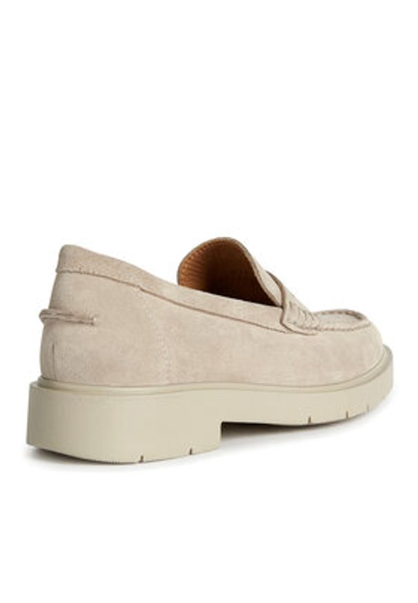 Geox Loafersy D Spherica Ec1 B D65DKB 00022 C5004 Beżowy. Kolor: beżowy. Materiał: skóra, zamsz