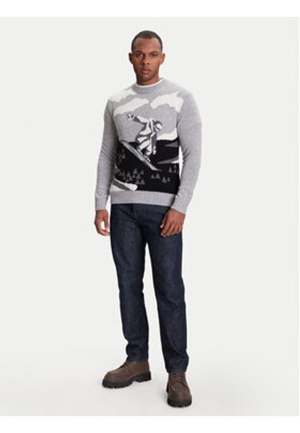 United Colors of Benetton - United Colors Of Benetton Sweter 1244K108R Szary Regular Fit. Kolor: szary. Materiał: wełna