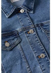 mango - Mango kurtka jeansowa Vicky damska przejściowa. Okazja: na co dzień. Kolor: niebieski. Materiał: jeans. Styl: casual #8