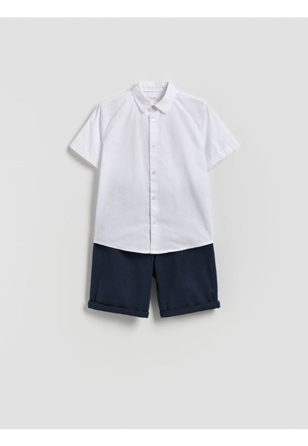 Reserved - Bawełniany komplet - granatowy. Kolor: niebieski. Materiał: bawełna