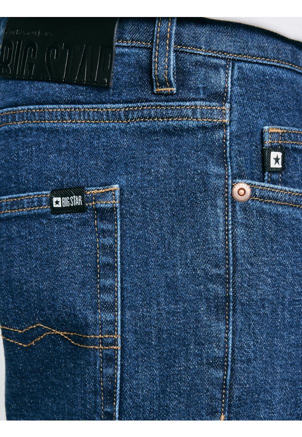 Big-Star - Jeansy męskie z prostą nogawką granatowe Colt 539. Okazja: na co dzień. Stan: podwyższony. Kolor: niebieski. Styl: casual, klasyczny, elegancki