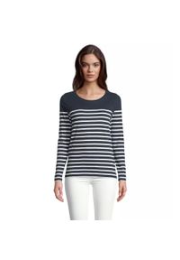 SOL'S - Damska koszulka z długim rękawem Sol's Matelot. Kolor: biały, niebieski, wielokolorowy. Długość rękawa: długi rękaw. Długość: długie #1