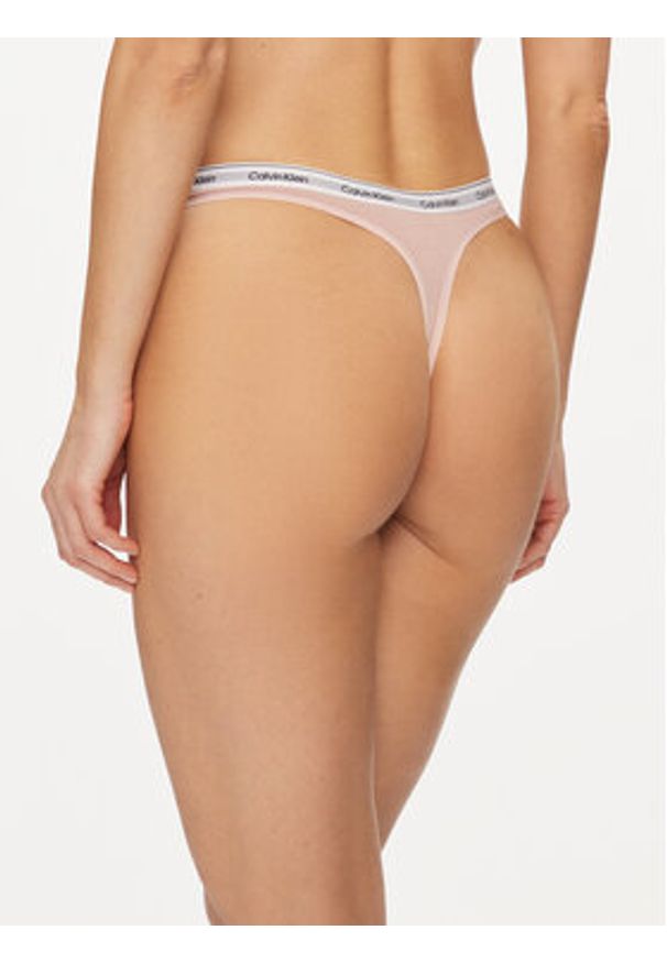 Calvin Klein Underwear Stringi 000QD5043E Różowy. Kolor: różowy. Materiał: bawełna
