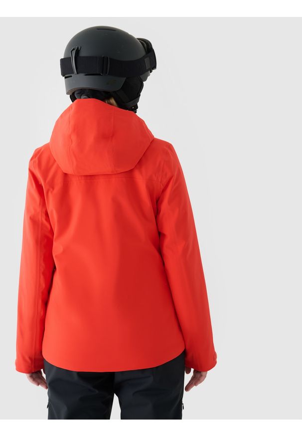 4f - 4F Kurtka narciarska membrana 5000 damska - czerwona M. Okazja: na co dzień. Typ kołnierza: kaptur. Kolor: czerwony. Materiał: poliester, puch, syntetyk, materiał. Długość: długie. Sezon: zima. Styl: casual, klasyczny, sportowy