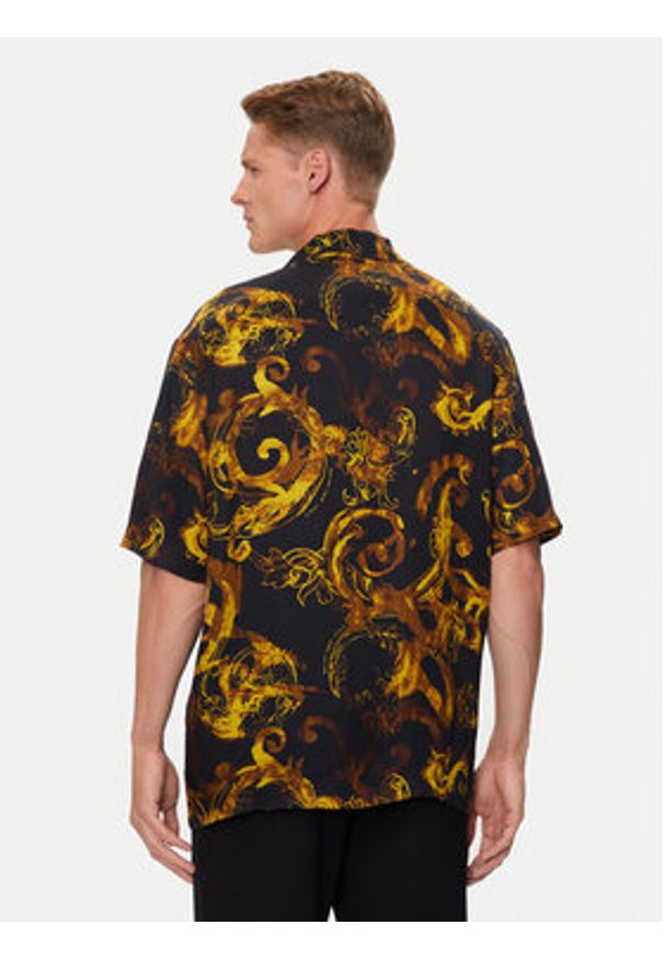 Versace Jeans Couture Koszula 76GAL2B0 Czarny Regular Fit. Kolor: czarny. Materiał: wiskoza