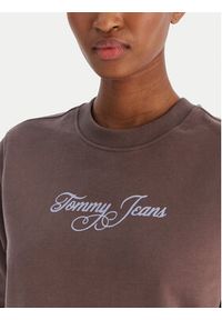 Tommy Jeans Bluza Essential DW0DW21922 Brązowy Regular Fit. Kolor: brązowy. Materiał: bawełna #5