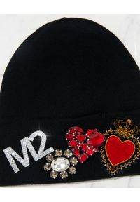 THAT'S A HAT - Czarna czapka z kryształowymi detalami - EDYCJA LIMITOWANA. Kolor: czarny. Materiał: wełna, dzianina, kaszmir. Wzór: aplikacja, ze splotem. Styl: klasyczny #3