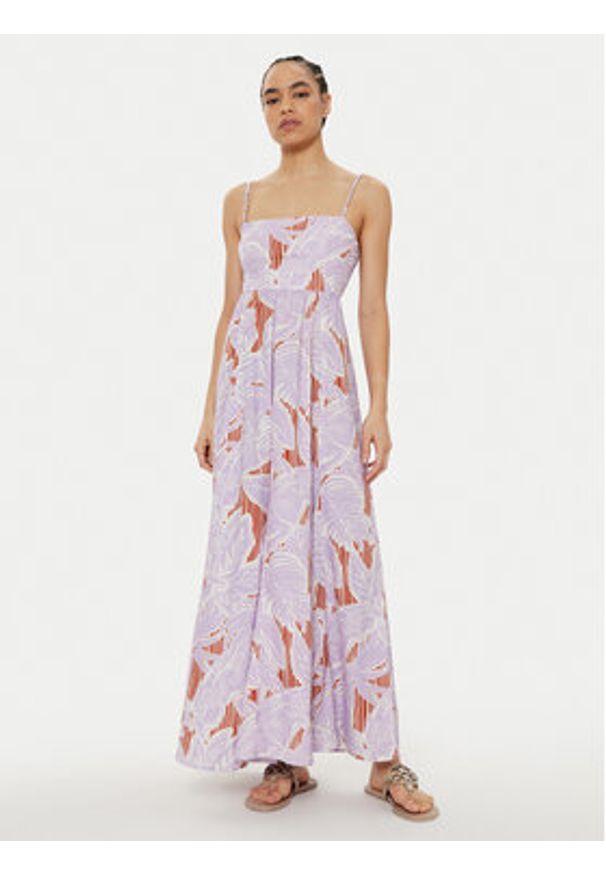 Maaji Sukienka letnia Wisteria Bloom Ela PT2708CLD001 Fioletowy Regular Fit. Kolor: fioletowy. Materiał: wiskoza. Sezon: lato