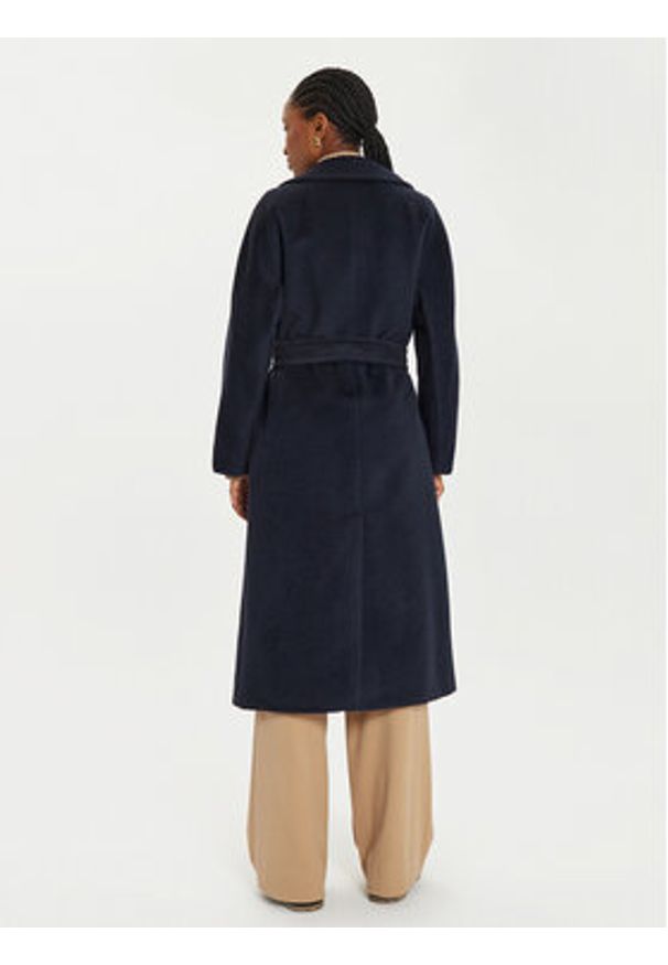 Weekend Max Mara Płaszcz wełniany Tempera 2425016102 Granatowy Regular Fit. Kolor: niebieski. Materiał: wełna