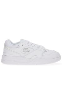 Buty Lacoste Court Lineshot 746SMA0110-21G - biała. Okazja: na co dzień. Zapięcie: sznurówki. Kolor: biały. Materiał: skóra, guma. Szerokość cholewki: normalna. Wzór: aplikacja. Obcas: na platformie #1