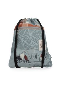 Worek damski Anekke, wykonany z lekkiego materiału tekstylnego z dekoracyjnym nadrukiem zamykany na ściągacz ze sznurkami, szary, 42484-003. Kolor: szary. Wzór: nadruk #3