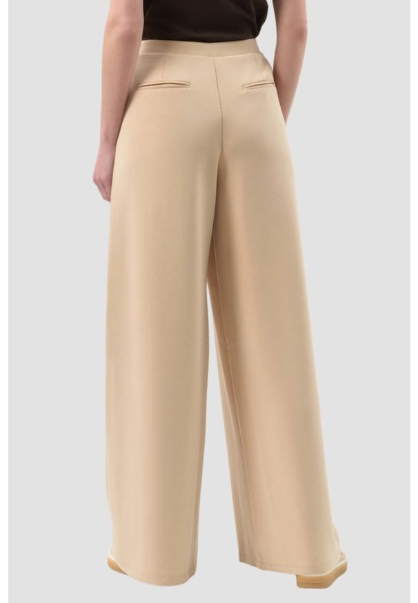 Guess - GUESS Beżowe damskie spodnie dresowe Olympe Wide Leg, Rozmiar XS. Kolor: beżowy. Materiał: dresówka