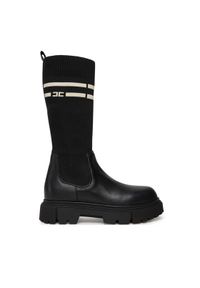 Elisabetta Franchi Kozaki Boot F4A6-E0427-1316 Czarny. Kolor: czarny. Materiał: skóra