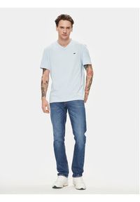 Lacoste T-Shirt TH2036 Błękitny Regular Fit. Kolor: niebieski. Materiał: bawełna #4
