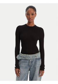 Hugo - HUGO Sweter Somya_B 50554221 Czarny Slim Fit. Kolor: czarny. Materiał: wiskoza #1
