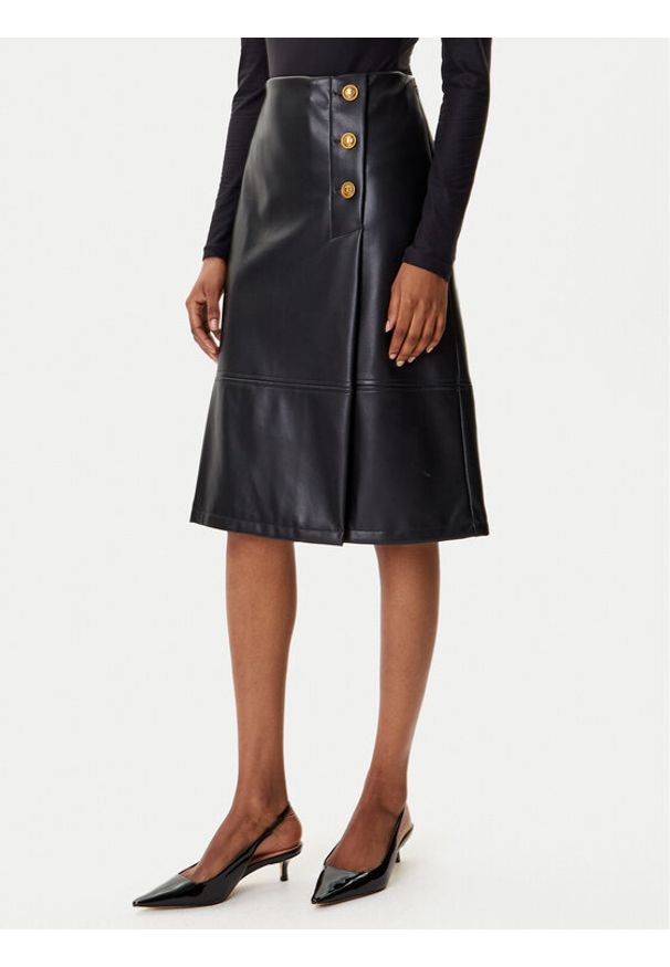 TwinSet - TWINSET Spódnica z imitacji skóry 252TP2233 Czarny Regular Fit. Kolor: czarny. Materiał: skóra