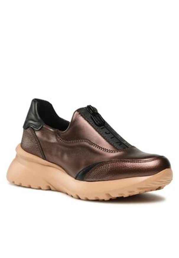 Hispanitas Sneakersy Polinesia HI233032 Brązowy. Kolor: brązowy. Materiał: skóra