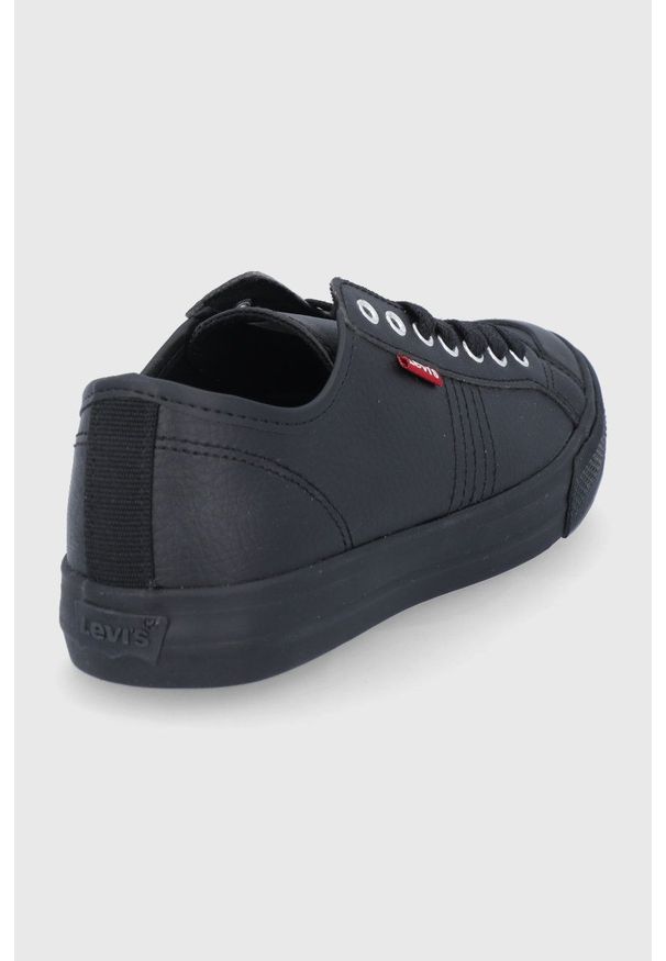 Levi's® - Levi's Tenisówki damskie kolor czarny. Okazja: na spotkanie biznesowe. Nosek buta: okrągły. Zapięcie: sznurówki. Kolor: czarny. Materiał: guma. Styl: biznesowy