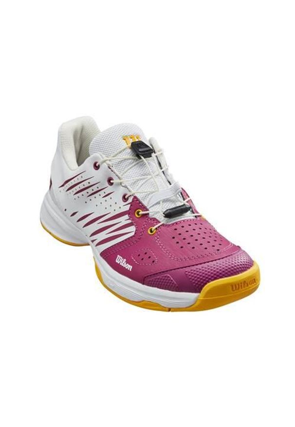 Buty do tenisa dla dzieci Wilson Kaos 2.0 Ql. Kolor: wielokolorowy. Materiał: syntetyk, materiał. Szerokość cholewki: normalna. Sport: tenis