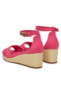 TOMMY HILFIGER - Tommy Hilfiger Sandały Flag Criss-Cros Mid Wedge Espad FW0FW08481 Różowy. Kolor: różowy. Materiał: materiał #3