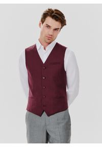 Pako Lorente - PAKO LORENTE – Gładka jednorzędowa kamizelka męska. Materiał: poliester, wiskoza, elastan. Wzór: gładki #1