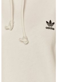adidas Originals Bluza damska kolor biały z kapturem wzorzysta. Okazja: na co dzień. Typ kołnierza: kaptur. Kolor: biały. Wzór: aplikacja. Styl: casual #2