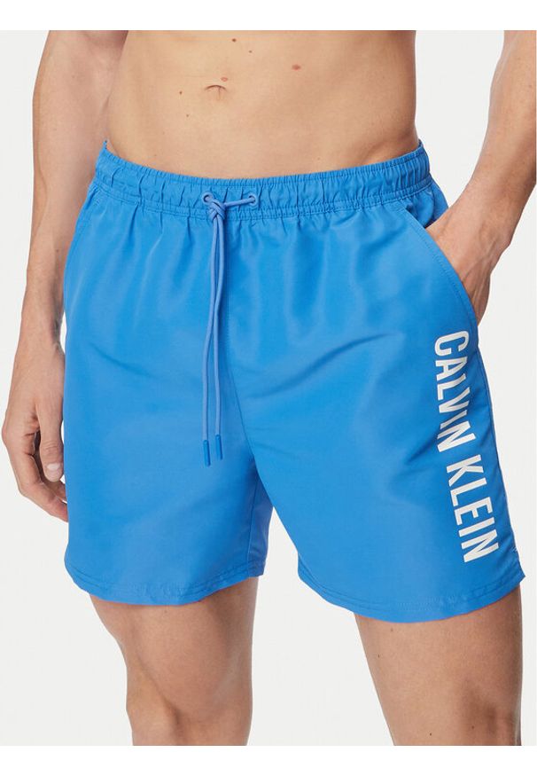 Calvin Klein Swimwear Szorty kąpielowe LV00N61047 Niebieski Regular Fit. Kolor: niebieski. Materiał: syntetyk