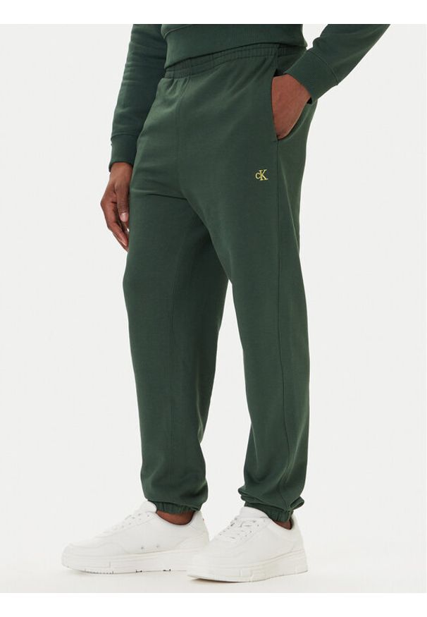 Calvin Klein Jeans Spodnie dresowe LV04RD241G Zielony Regular Fit. Kolor: zielony. Materiał: bawełna