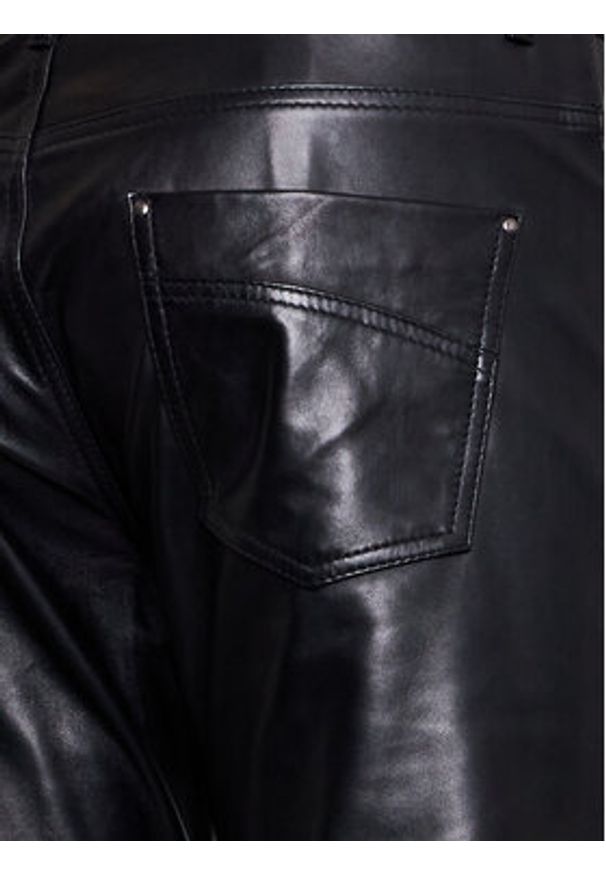 Serge Pariente Spodnie skórzane Sexy Man Czarny Regular Fit. Kolor: czarny. Materiał: skóra