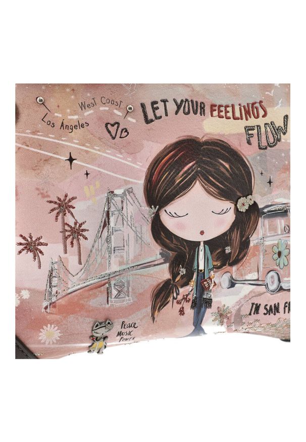 Różowa Listonoszka Anekke Stylowa Torebka Damska Z Laleczką. Kolor: różowy. Styl: elegancki. Rodzaj torebki: na ramię