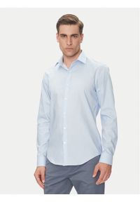 Calvin Klein Koszula LV019EU017 Błękitny Slim Fit. Kolor: niebieski. Materiał: bawełna