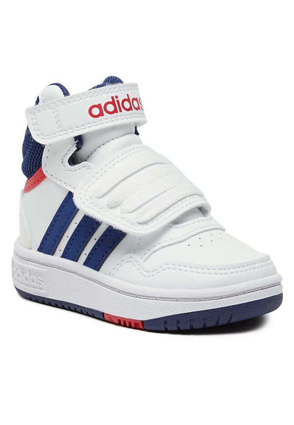Adidas - adidas Buty Hoops Mid GZ9650 Biały. Kolor: biały. Materiał: skóra