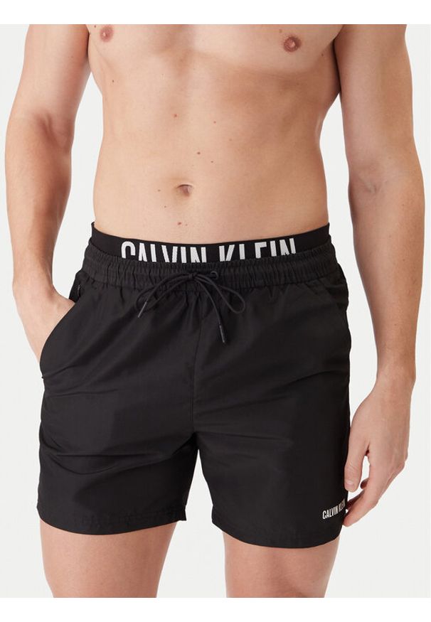 Calvin Klein Swimwear Szorty kąpielowe LV00N61015 Czarny Regular Fit. Kolor: czarny. Materiał: syntetyk