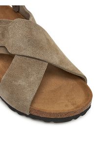 Birkenstock Sandały Tulum SFB 1029834 Beżowy. Kolor: beżowy. Materiał: zamsz, skóra