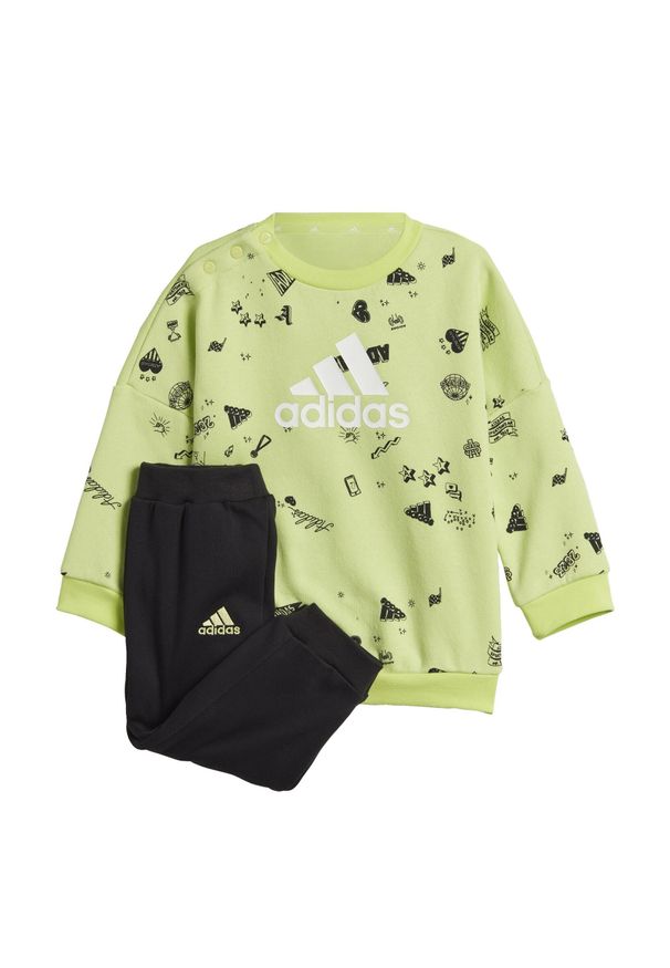 Adidas - Zestaw Brand Love Crew Sweatshirt Set Kids. Kolor: żółty, wielokolorowy, czarny, zielony