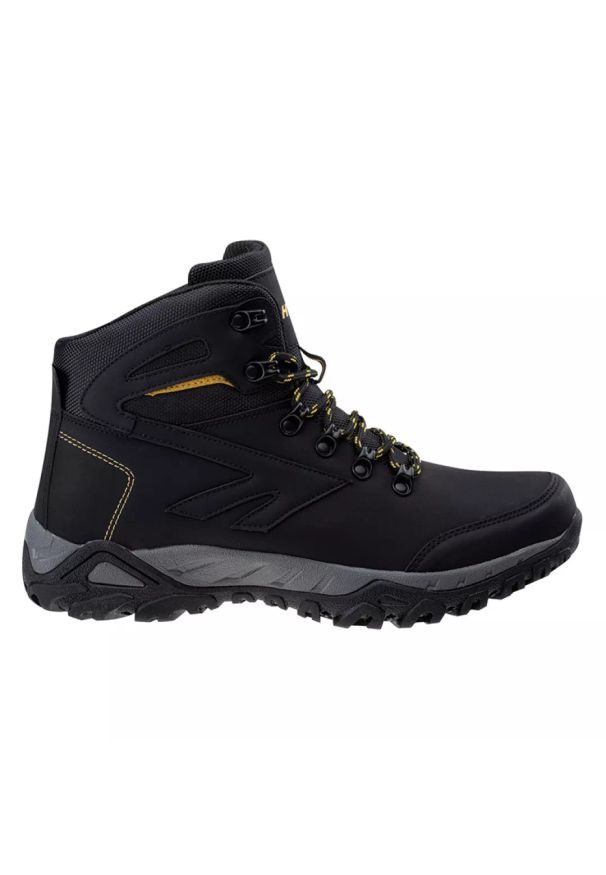 Hi-tec - Buty trekkingowe męskie Hi-Tec Medin MID - czarne, Rozmiar buta 45. Kolor: czarny. Materiał: guma, materiał, syntetyk. Szerokość cholewki: normalna