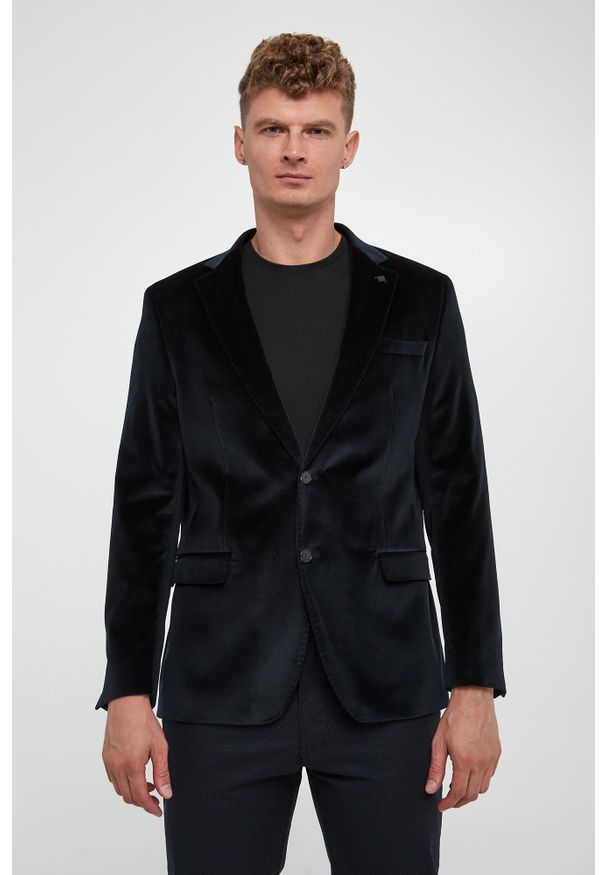 Karl Lagerfeld - Marynarka męska welurowa KARL LAGERFELD. Materiał: welur