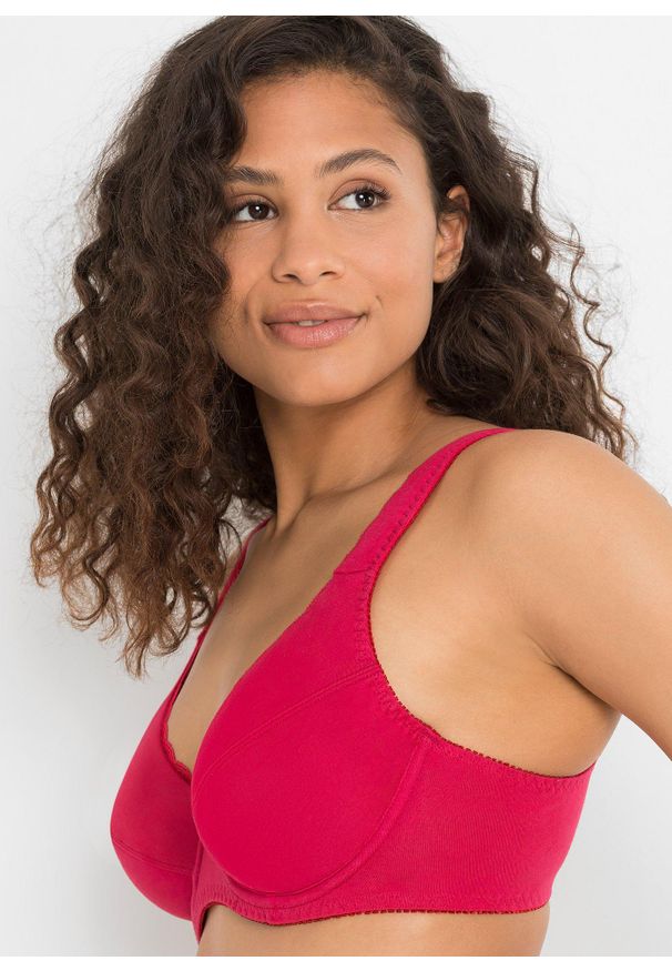 bonprix - Biustonosz na fiszbinach z miękką bawełną organiczną (3 szt.). Kolor: fioletowy. Materiał: bawełna