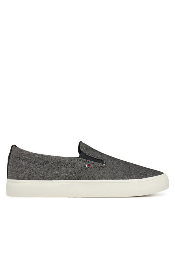 TOMMY HILFIGER - Tommy Hilfiger Tenisówki Th Hi Vulc Low Slip On Ch FM0FM05390 Szary. Zapięcie: bez zapięcia. Kolor: szary. Materiał: materiał